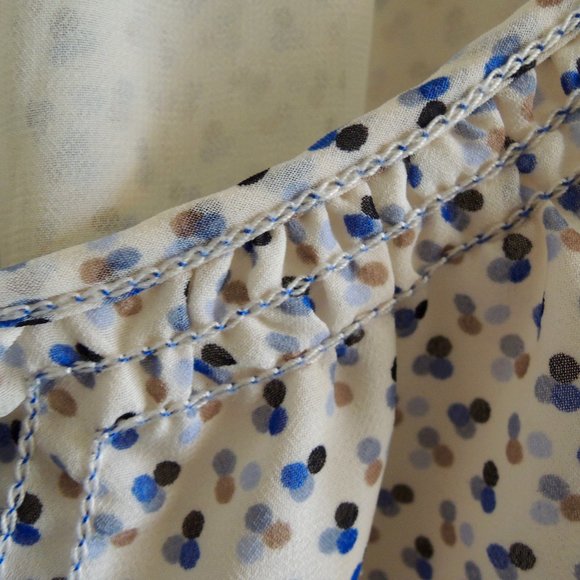 Max Studio Blue & White Dot Print Blouson Dress S - Picture 9 of 12